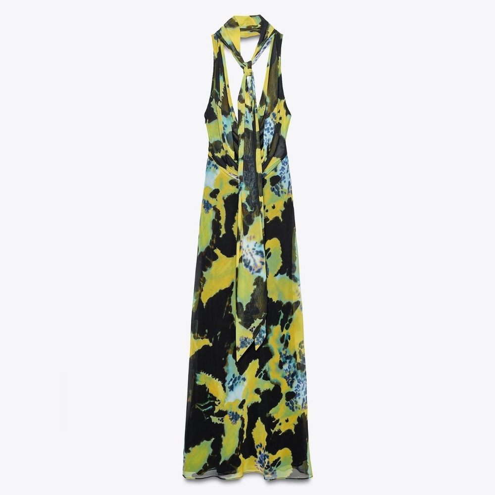 ZARA FOULARD PRINT LONG DRESS SIZE XS - Picture 12 of 12